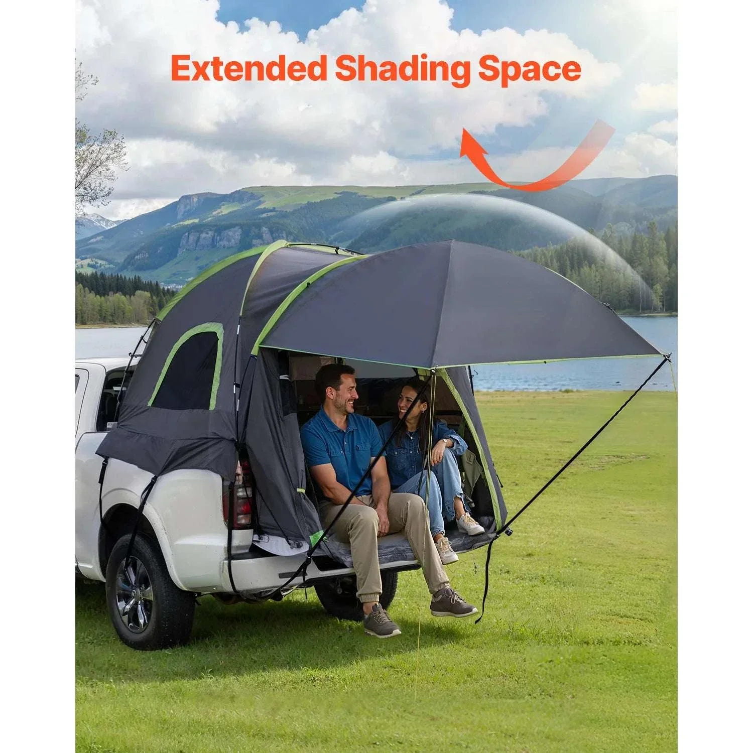 Pickup Truck Bed Tent with Awning – Waterproof 2–3 Person Camper - Image 2