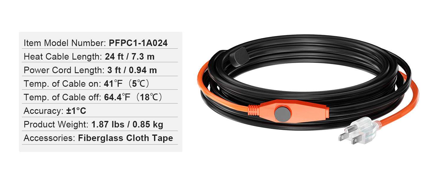 Pipe Heating Cable Heat Tape for Freeze Protection (6FT–30FT) - Image 15