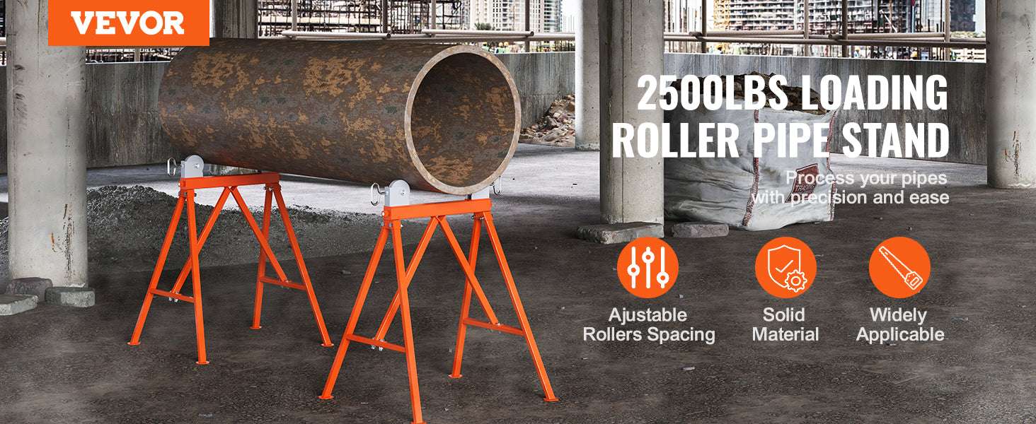 Heavy Duty Pipe Stand with Roller Head 2500 lb Capacity Adjustable 2–36 in - Image 8
