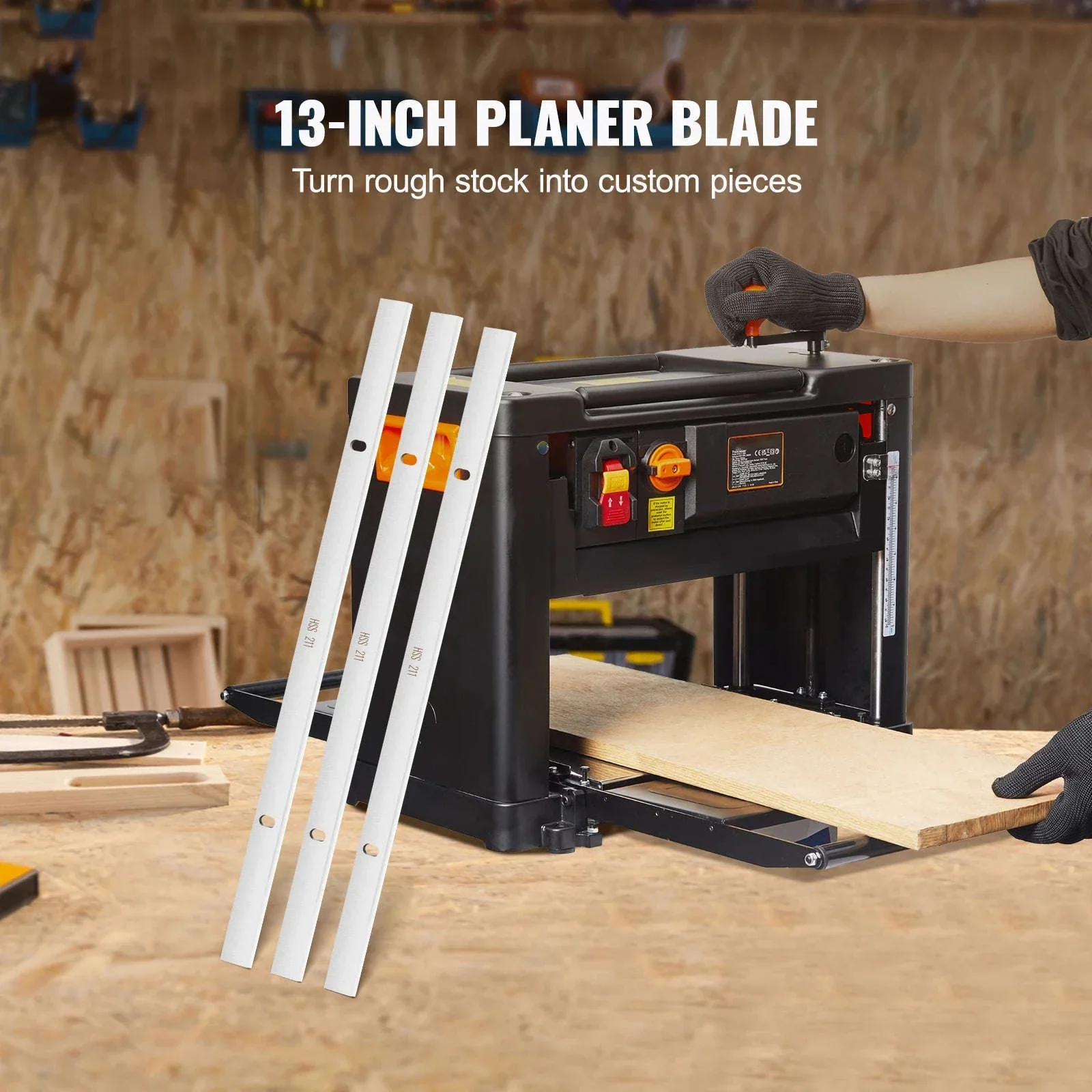 13-Inch HSS Planer Blades for 12.5 in and 13 in Benchtop Planers - Image 2