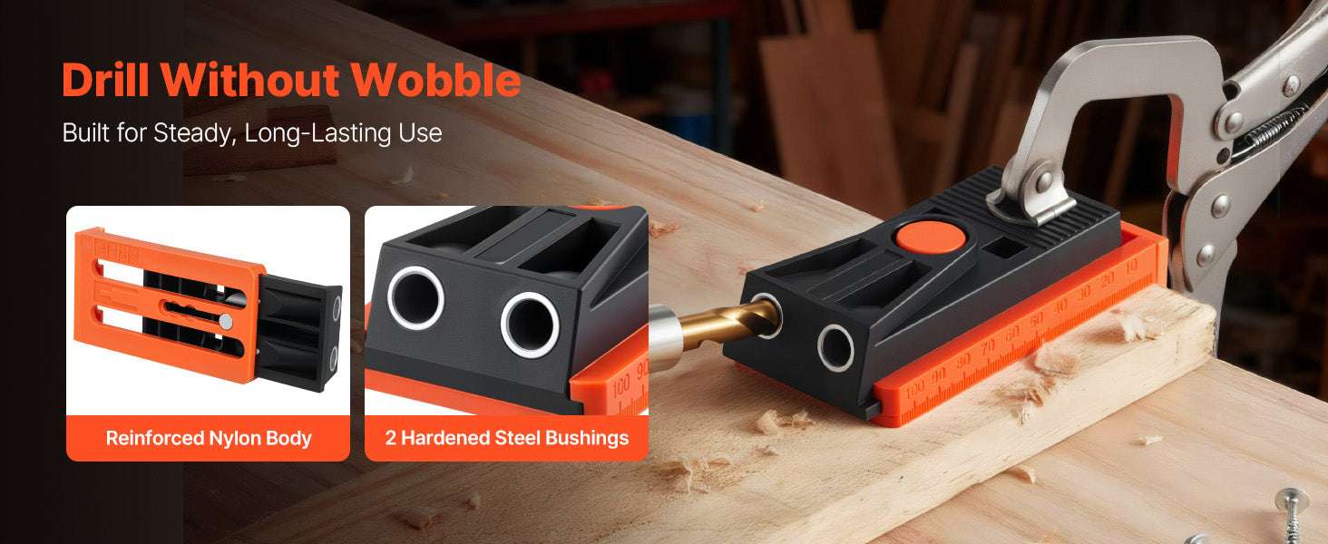 Adjustable Pocket Hole Jig Kit 1/2–1-1/2 in for Woodworking - Image 10