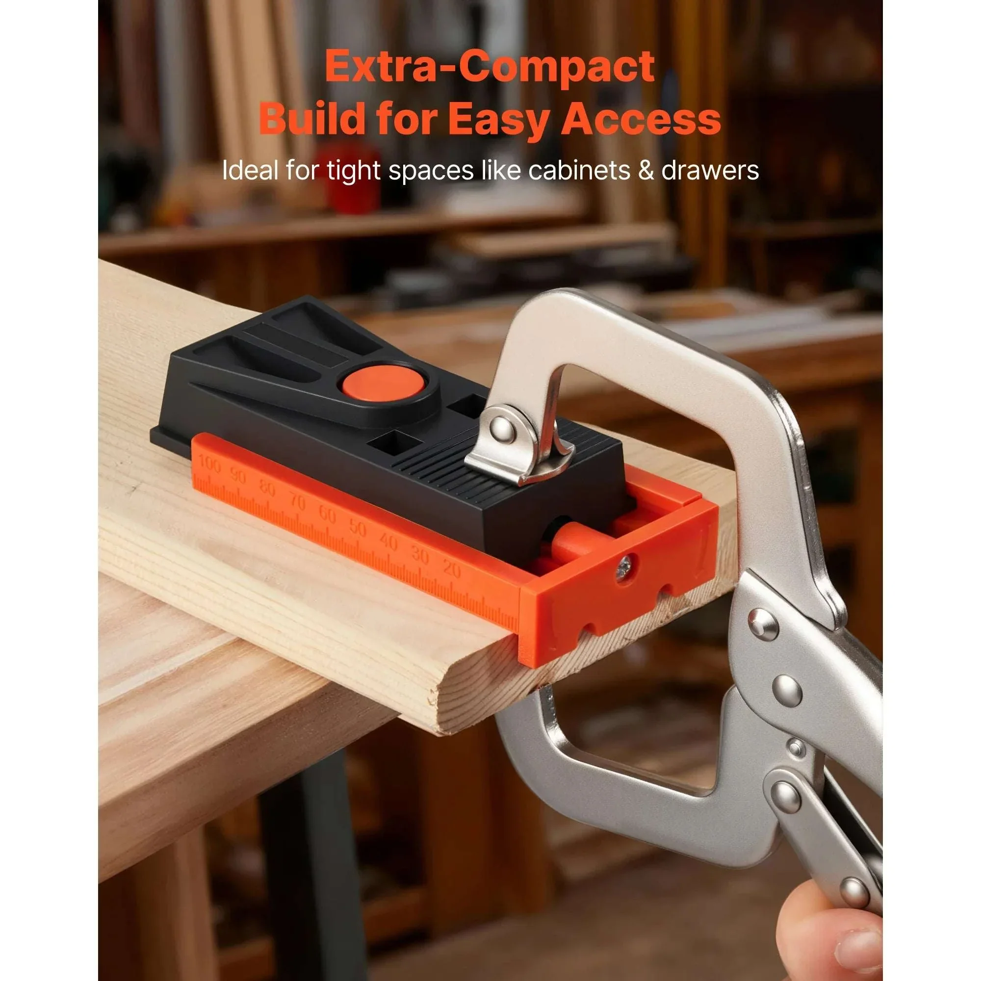 Adjustable Pocket Hole Jig Kit 1/2–1-1/2 in for Woodworking - Image 5