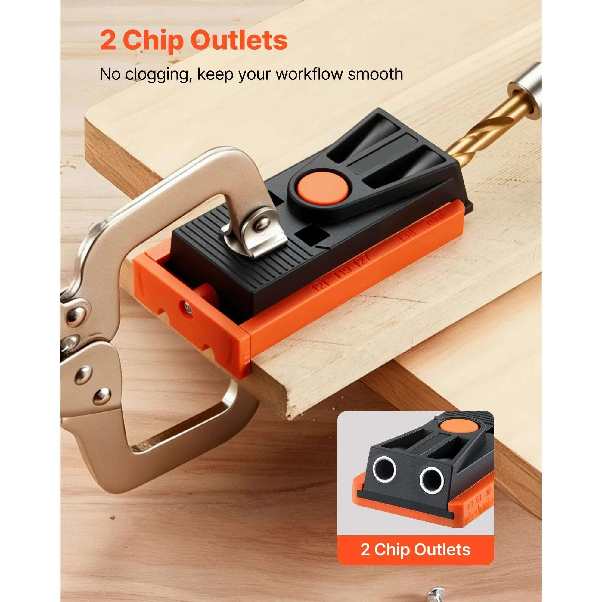 Adjustable Pocket Hole Jig Kit 1/2–1-1/2 in for Woodworking - Image 6