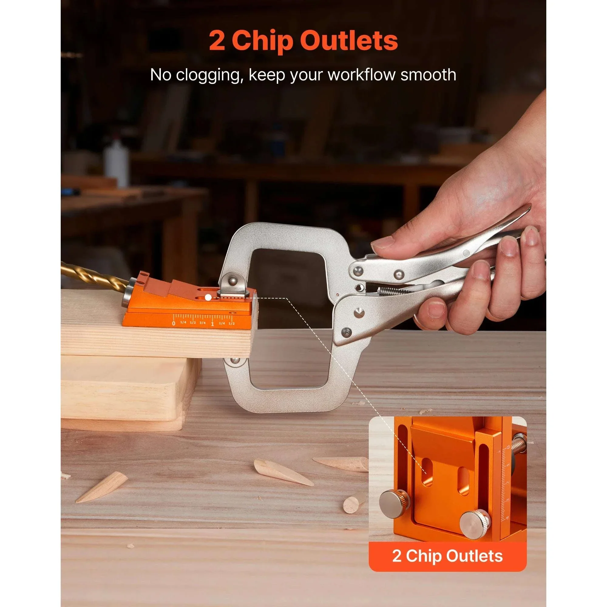 Pocket Hole Jig Kit for Woodworking – Adjustable Drill Guide System - Image 6