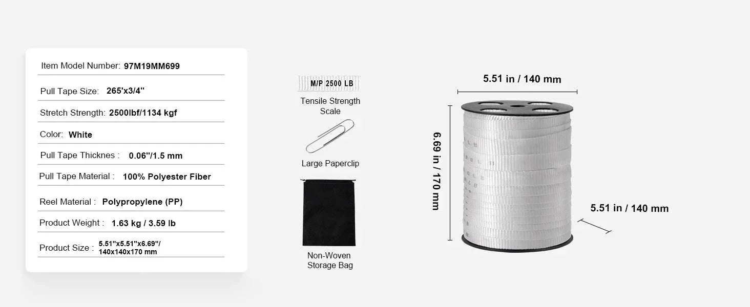 Polyester Pull Tape Flat Rope for Cable Pulling and Conduit Work - Image 17