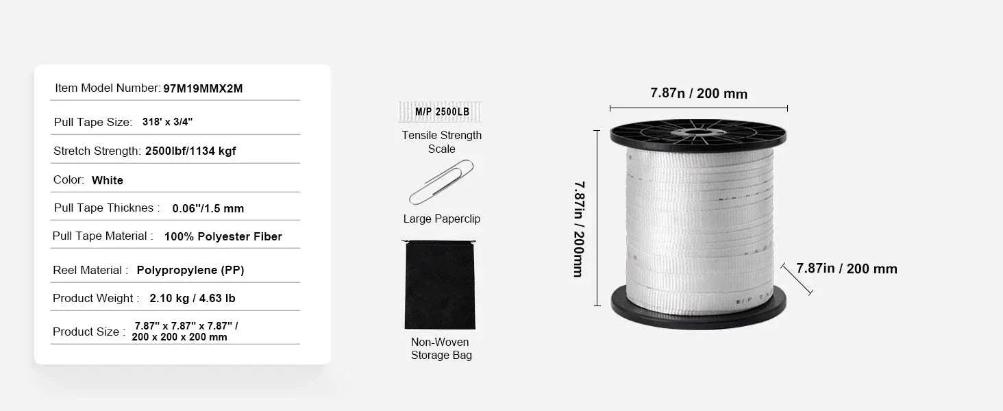Polyester Pull Tape Flat Rope for Cable Pulling and Conduit Work - Image 23