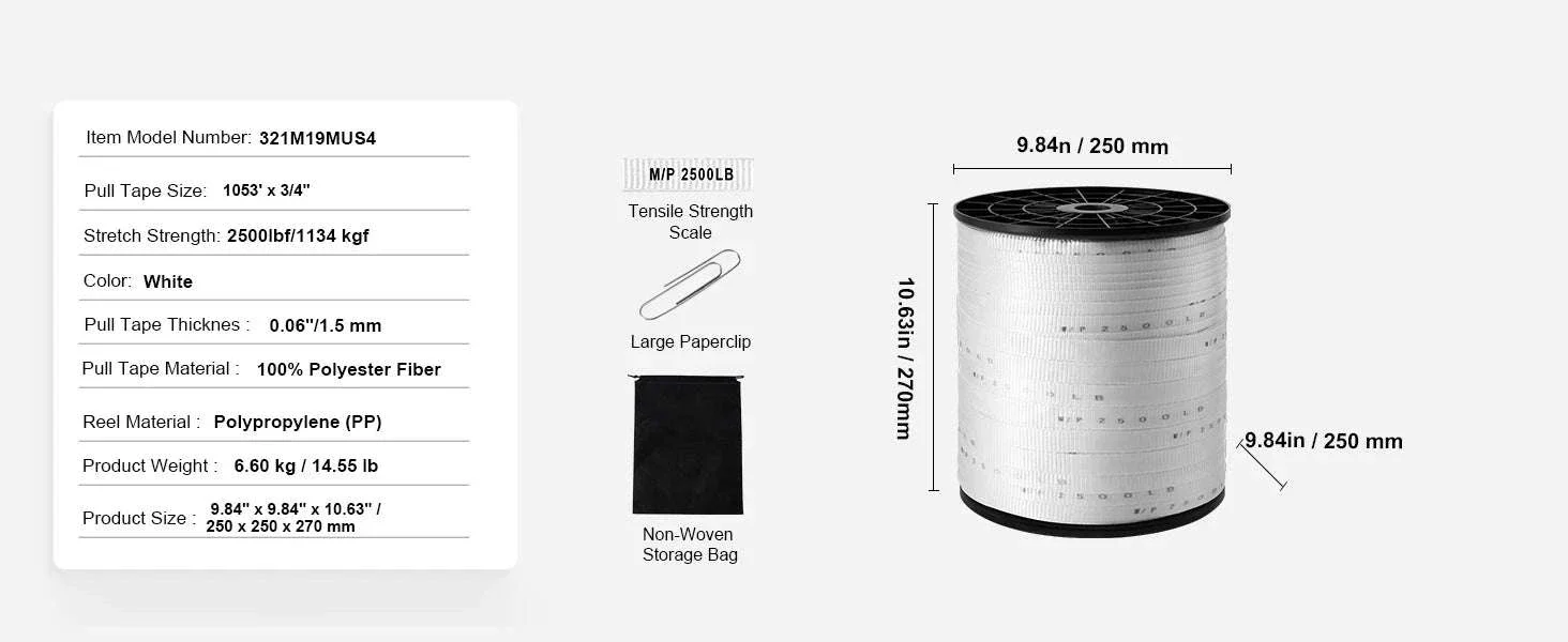 Polyester Pull Tape Flat Rope for Cable Pulling and Conduit Work - Image 24