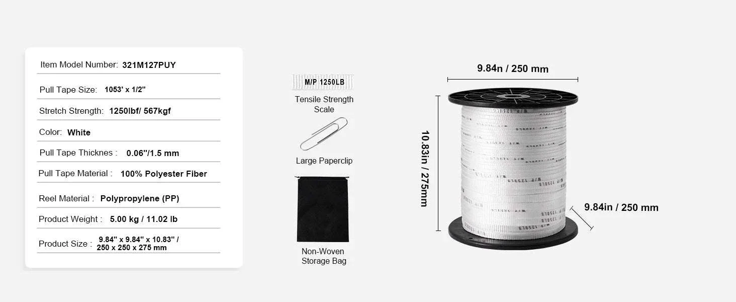 Polyester Pull Tape Flat Rope for Cable Pulling and Conduit Work - Image 25