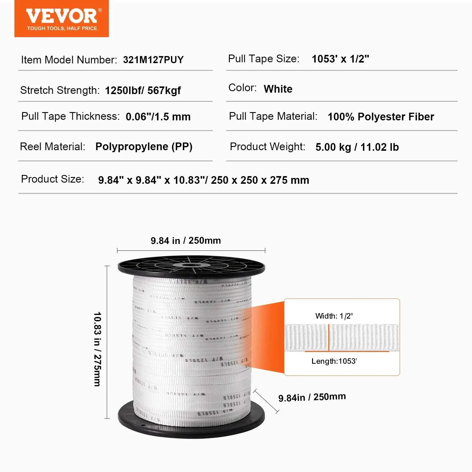 Polyester Pull Tape Flat Rope for Cable Pulling and Conduit Work - Image 29