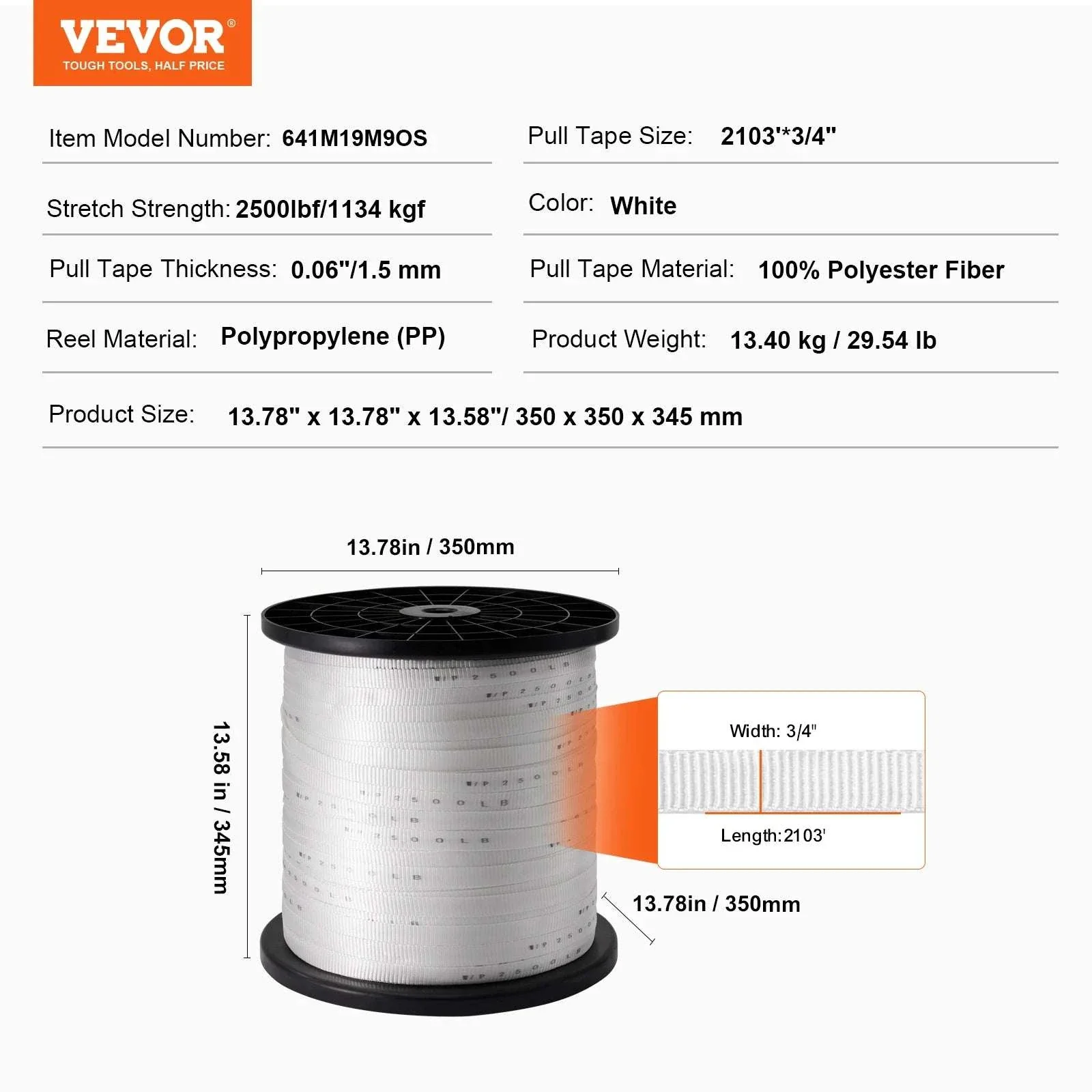 Polyester Pull Tape Flat Rope for Cable Pulling and Conduit Work - Image 31