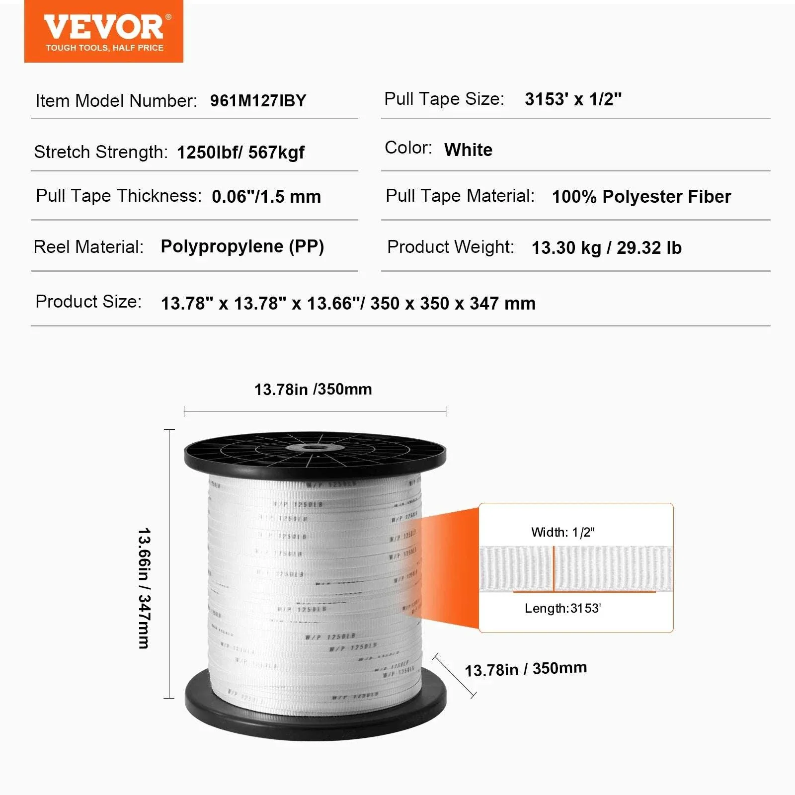 Polyester Pull Tape Flat Rope for Cable Pulling and Conduit Work - Image 33