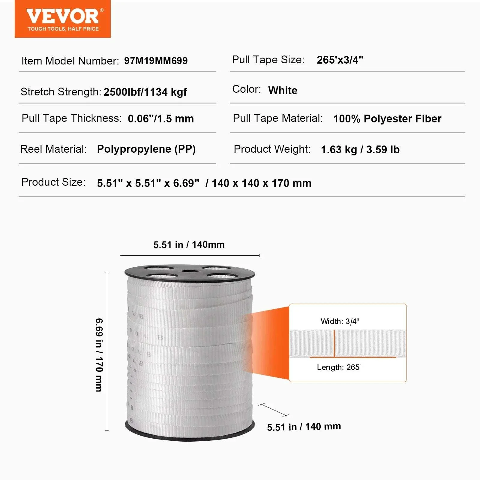 Polyester Pull Tape Flat Rope for Cable Pulling and Conduit Work - Image 35