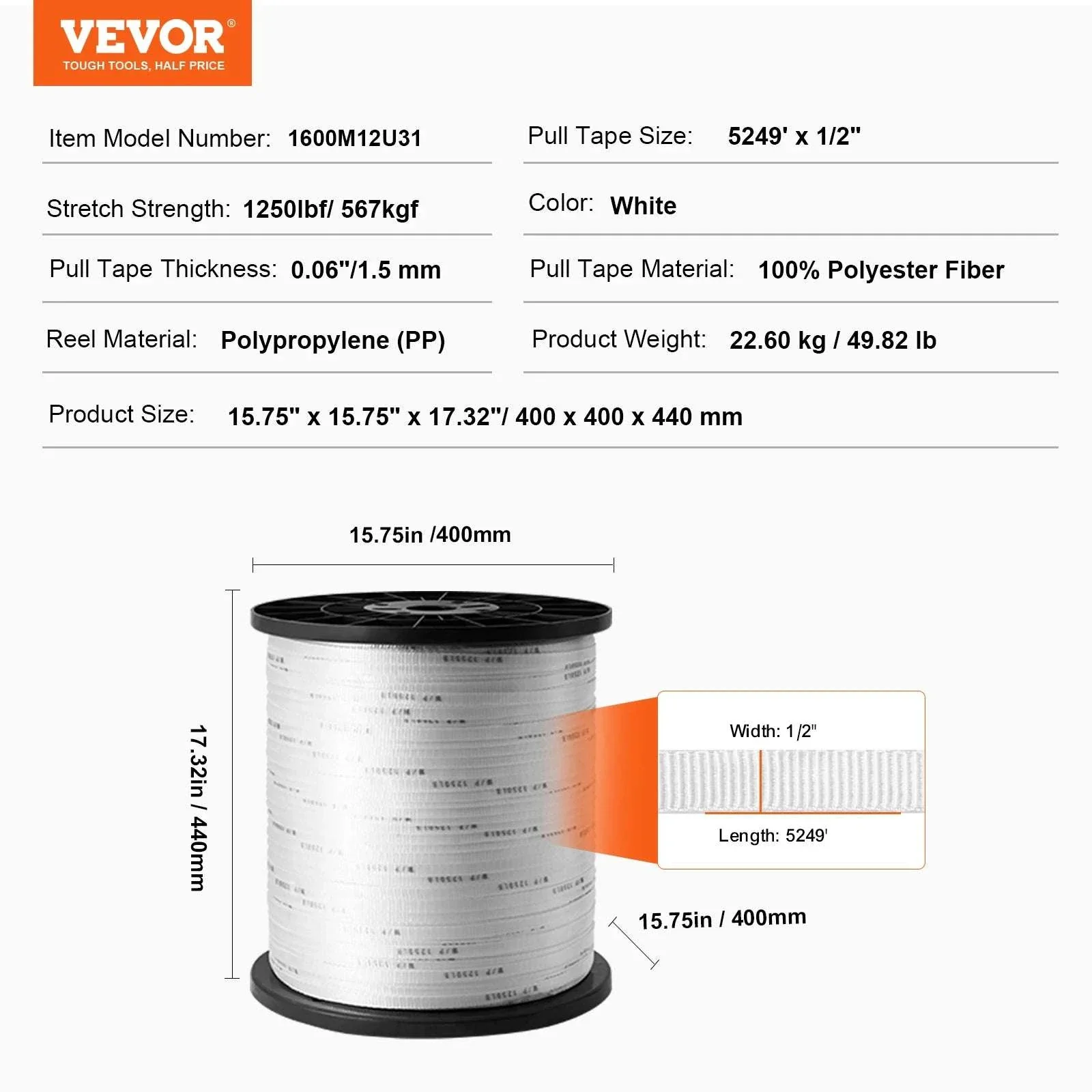 Polyester Pull Tape Flat Rope for Cable Pulling and Conduit Work - Image 36