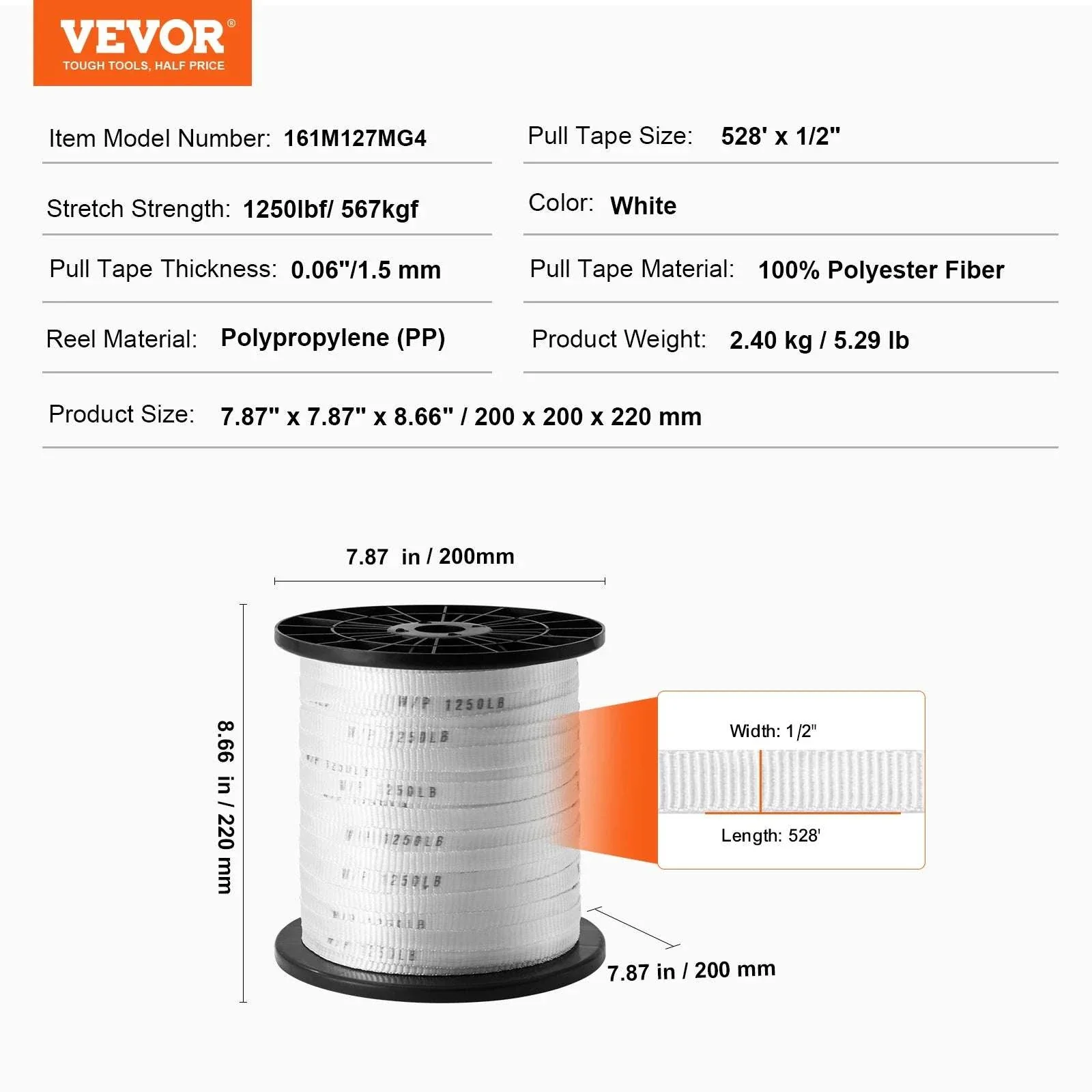Polyester Pull Tape Flat Rope for Cable Pulling and Conduit Work - Image 40