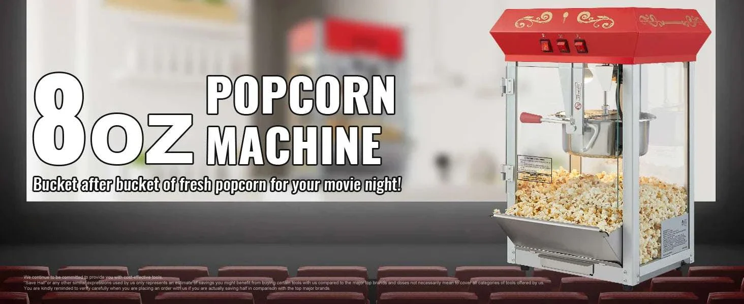Countertop Popcorn Maker Machine 8oz 48 Cups Movie Style - Image 8