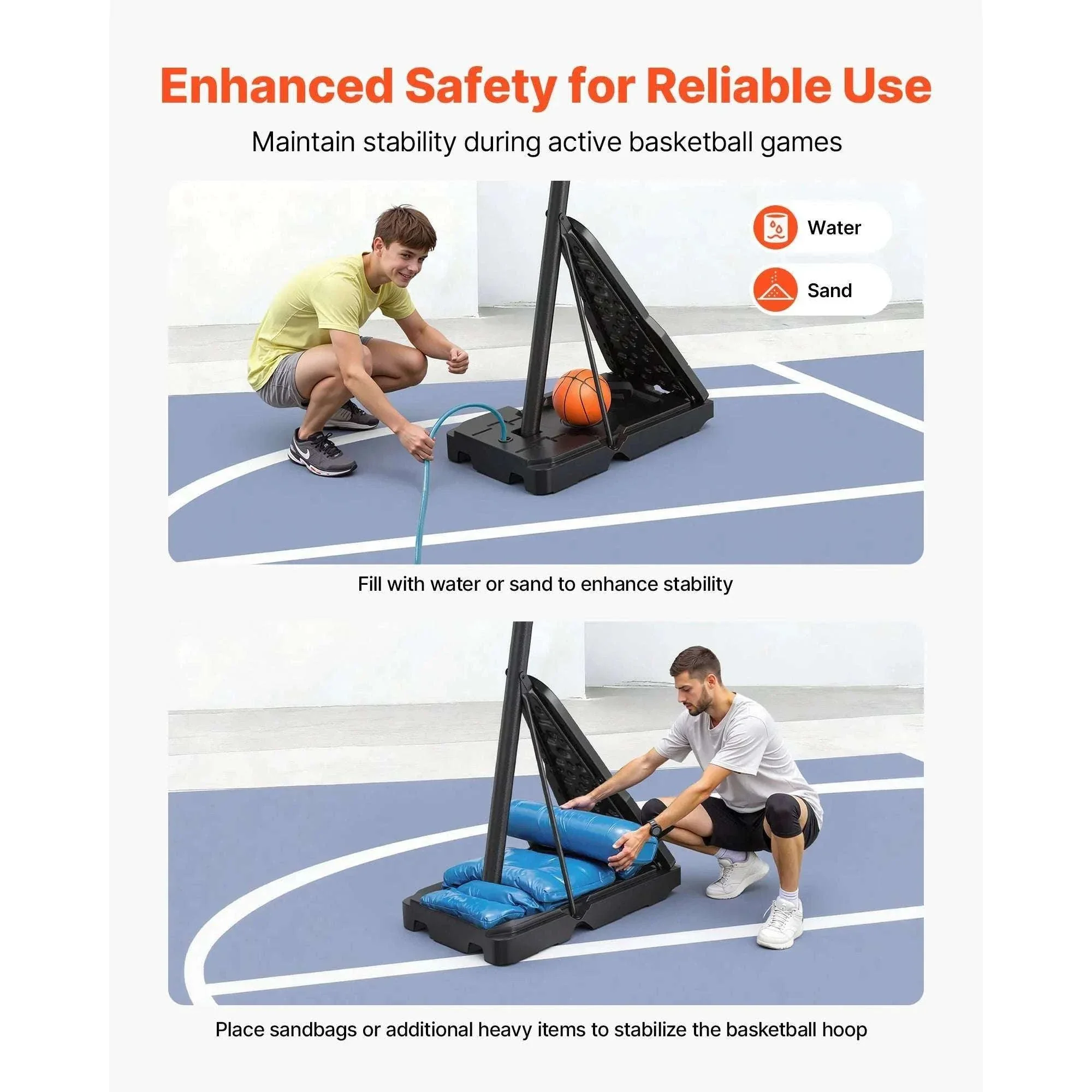 Adjustable Portable Basketball Hoop System with 44–54 Inch Backboard - Image 2