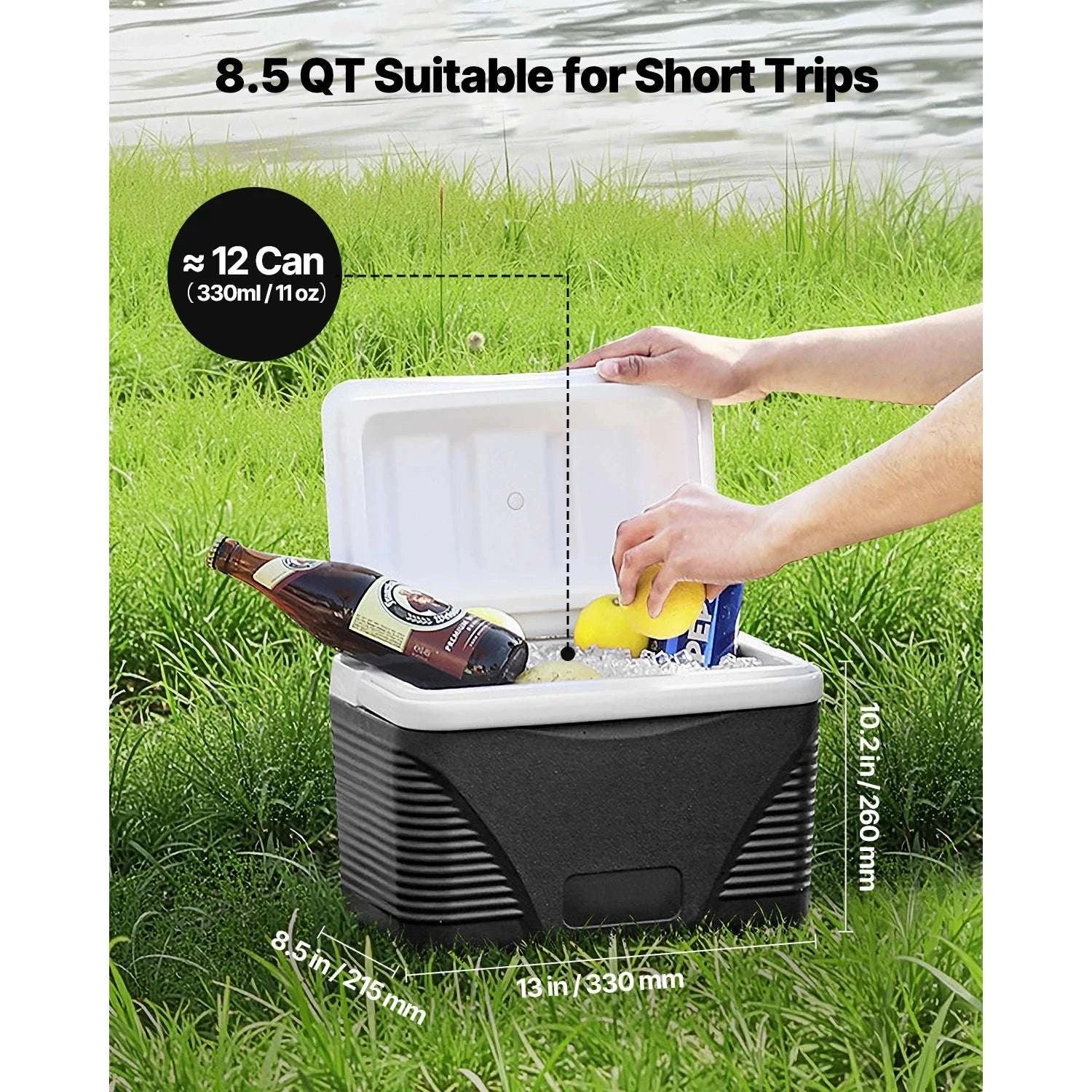 Portable 8.5QT Hard Cooler with 48H Ice Retention & Handle - Image 2