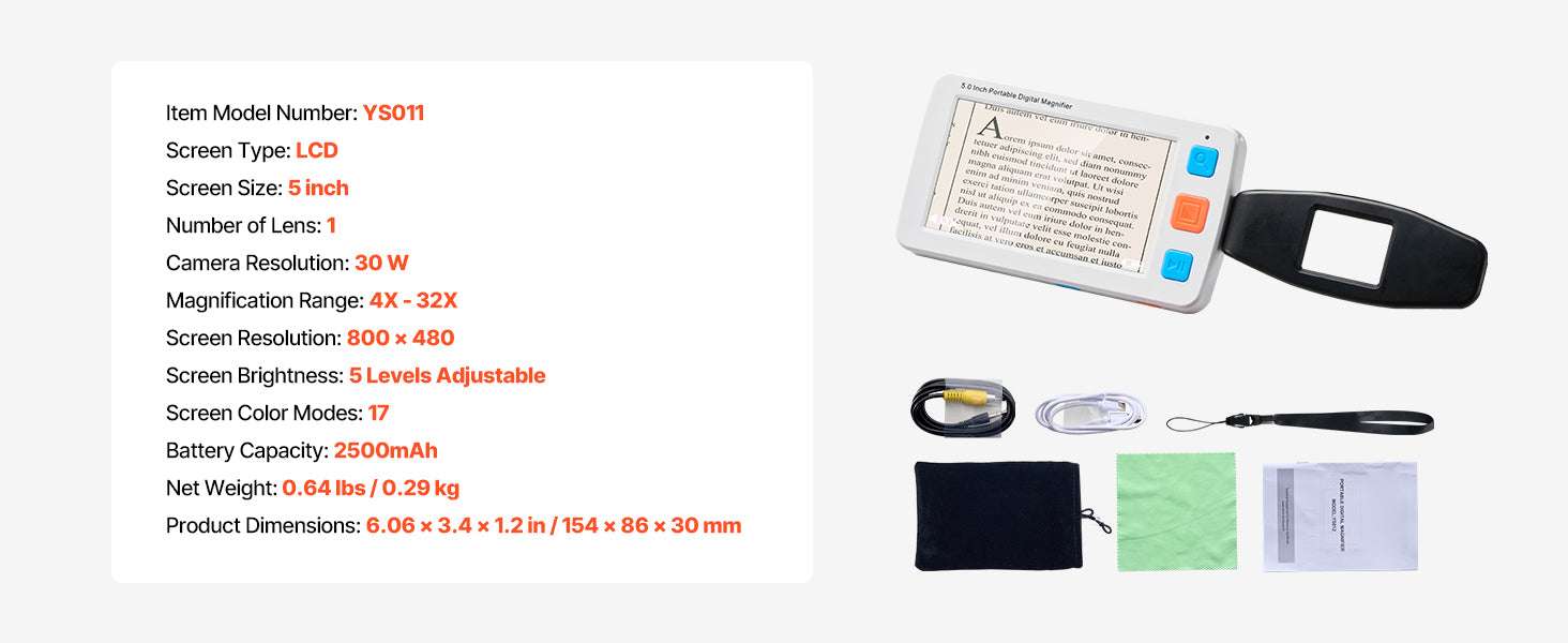 Portable HD Digital Magnifier with 5" Screen & 4X–48X Zoom - Image 13