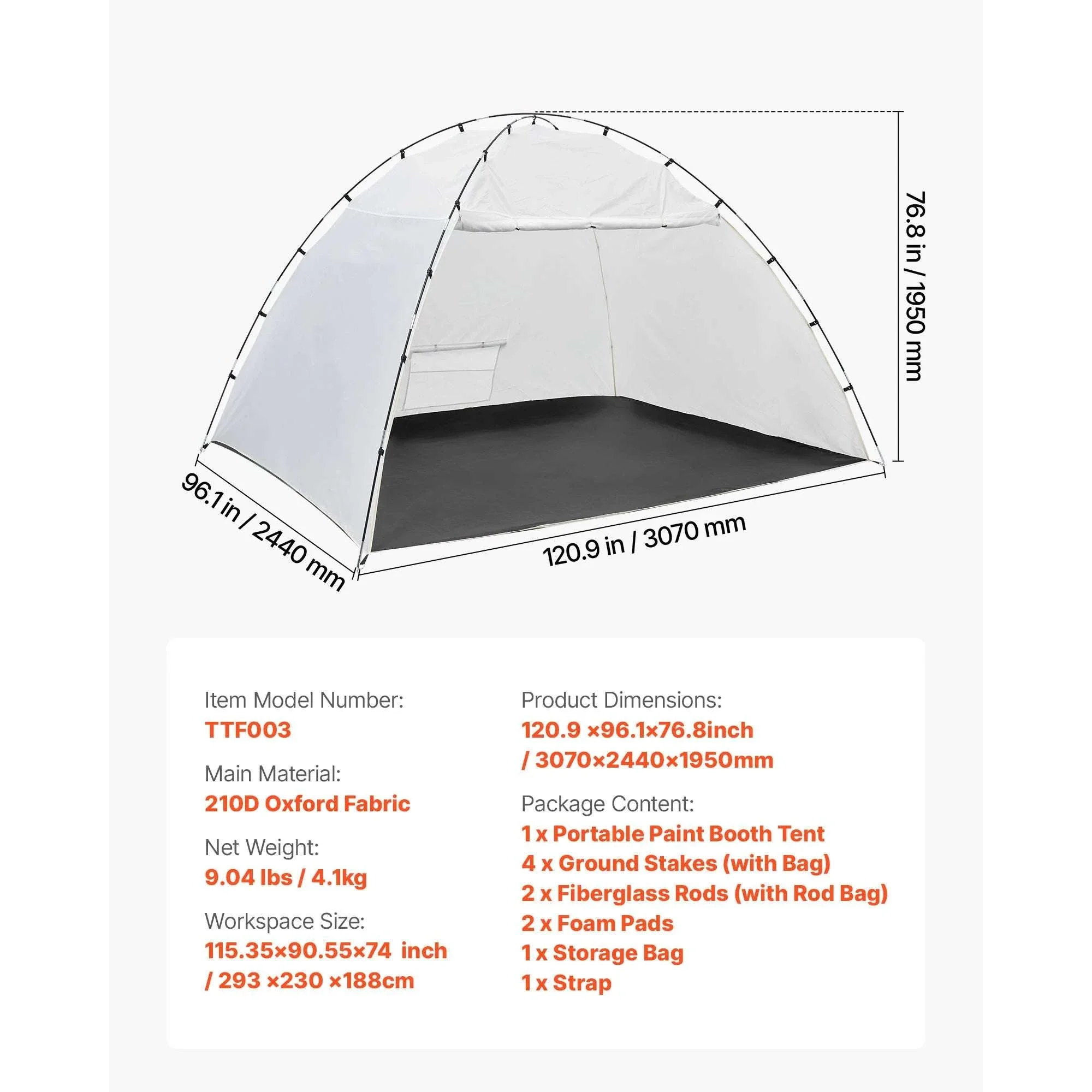 Portable Paint Booth Tent with Floor Large Spray Shelter - Image 30