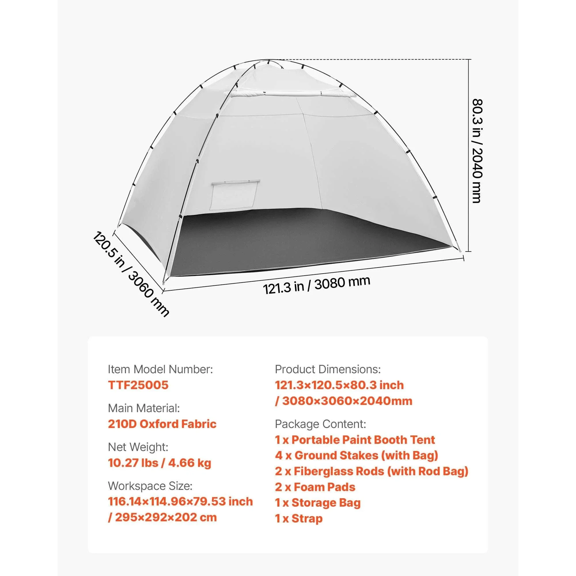 Portable Paint Booth Tent with Floor Large Spray Shelter - Image 31