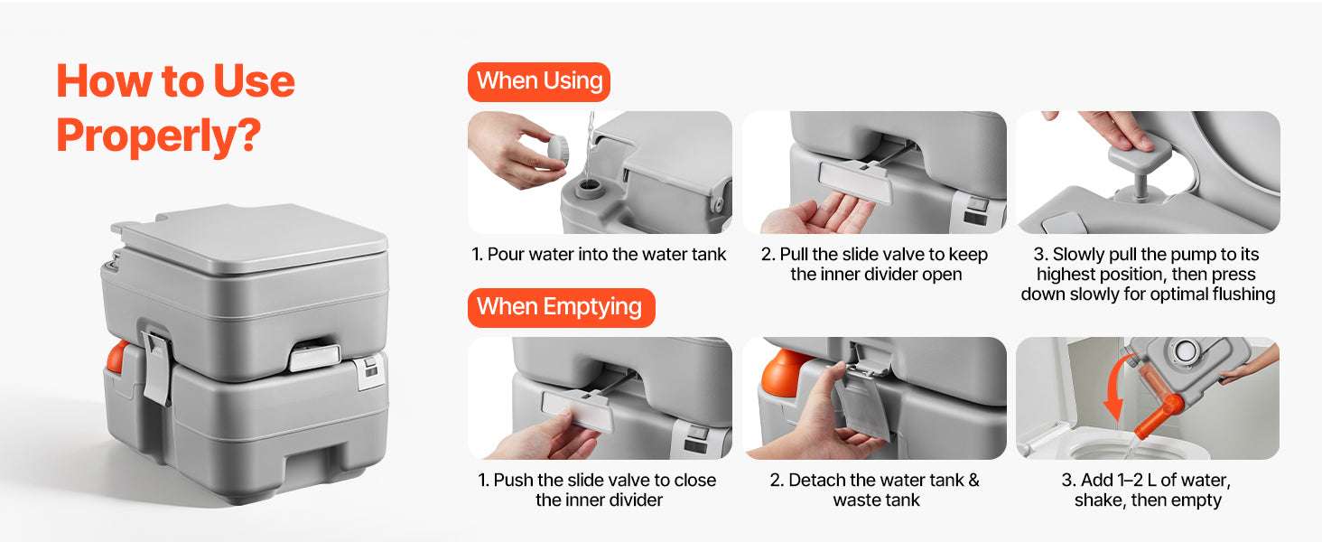 Portable Camping Toilet with Flush & Detachable Waste Tank - Image 12