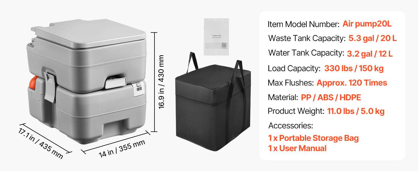 Portable Camping Toilet with Flush & Detachable Waste Tank - Image 13