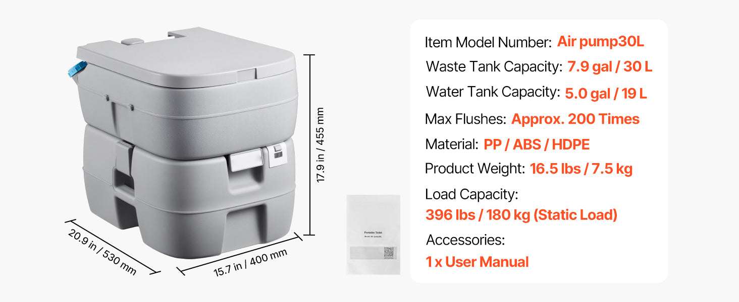Portable Camping Toilet with Flush & Detachable Waste Tank - Image 14