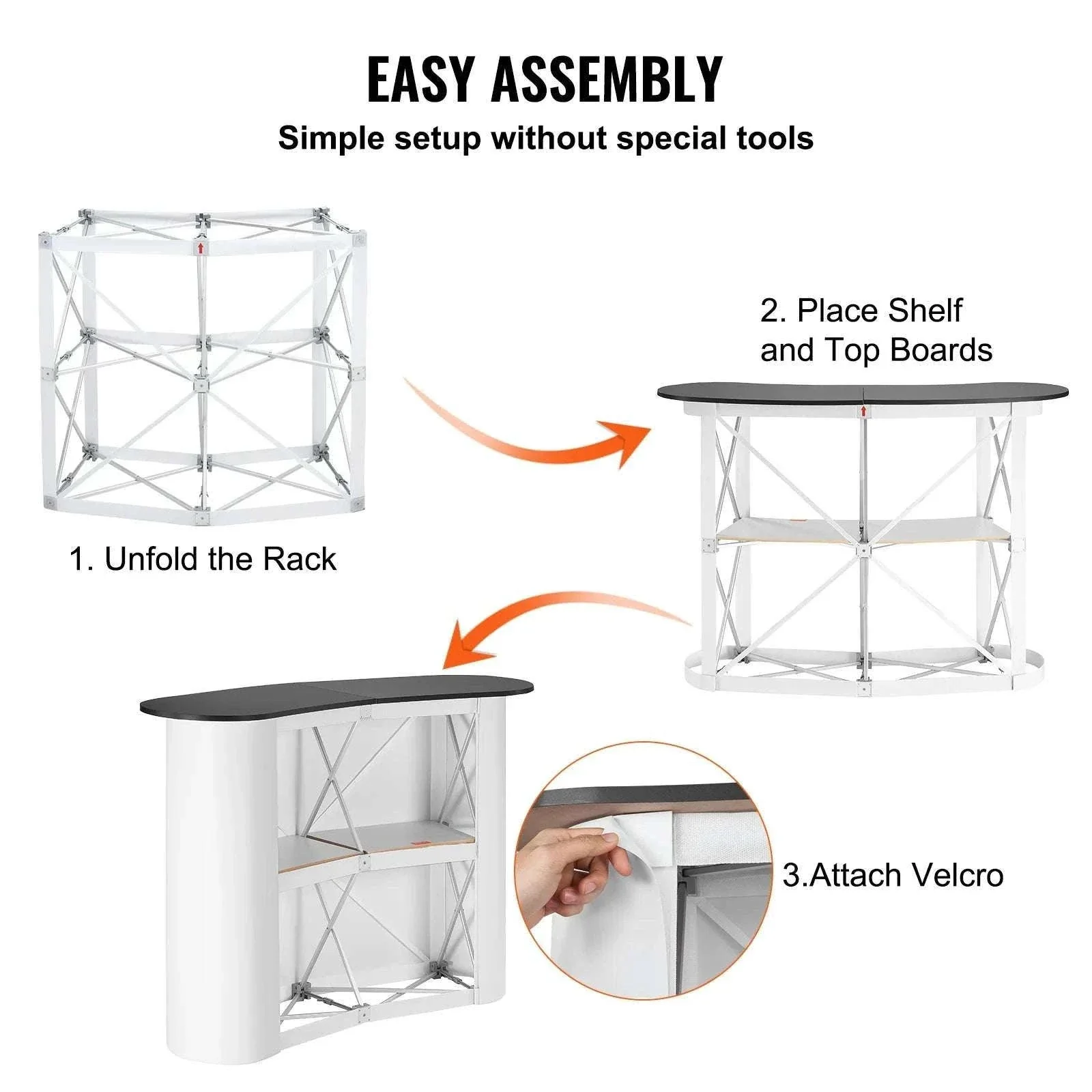 Portable Trade Show Counter Stand Foldable Podium Display Table - Image 4