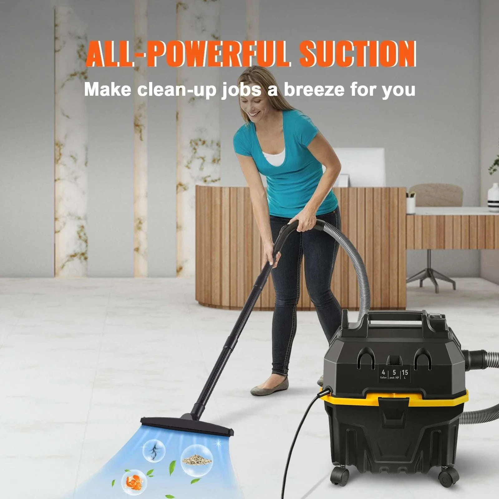 15L Wet Dry Vacuum Cleaner 1200W with Strong Suction & Blower - Image 2