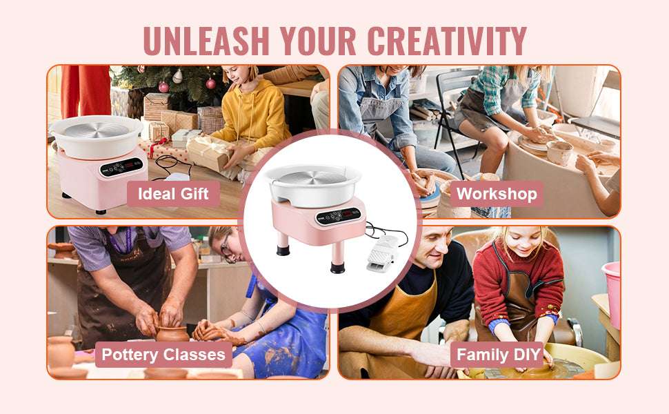 11-Inch Electric Pottery Wheel 450W with Foot Pedal Control - Image 11