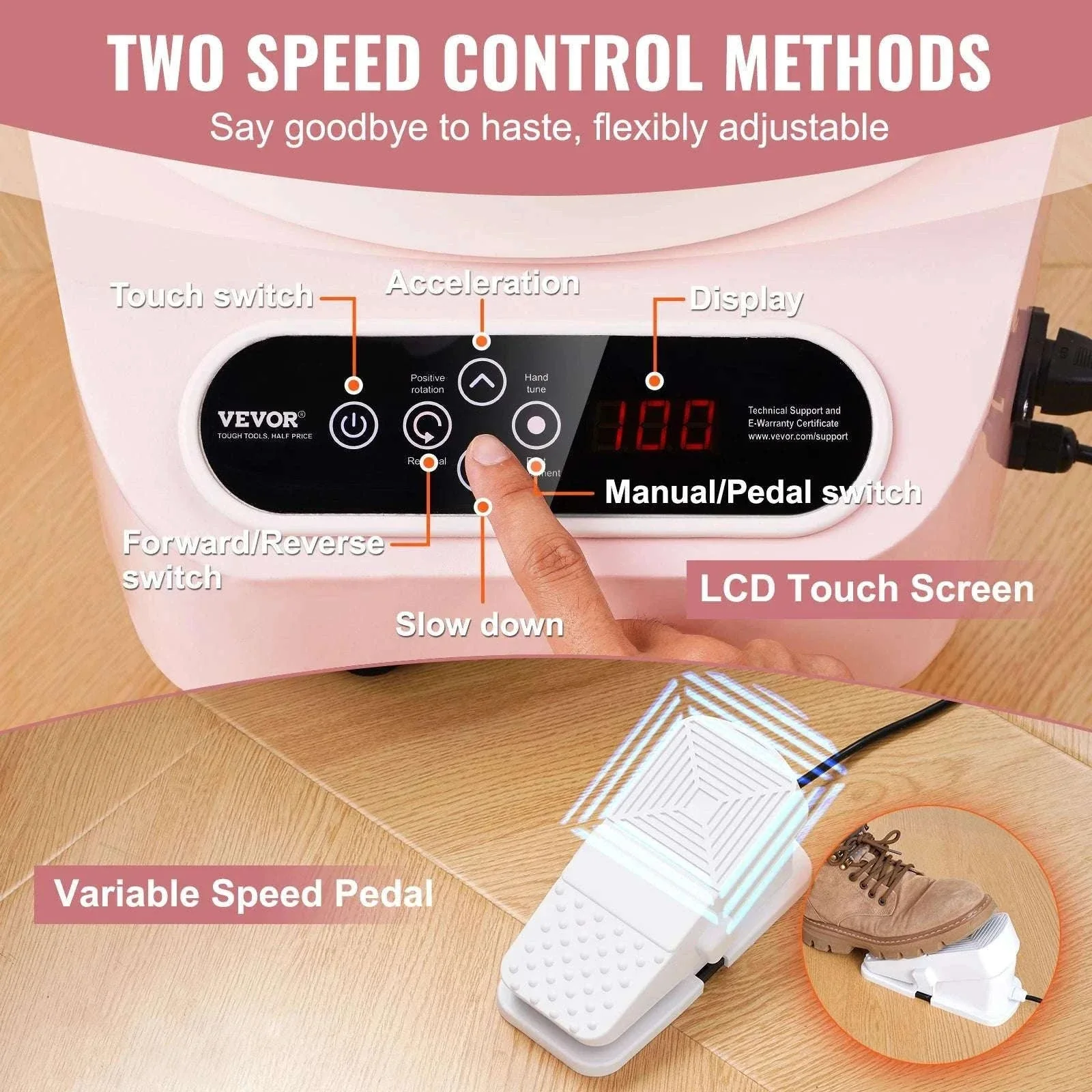 11-Inch Electric Pottery Wheel 450W with Foot Pedal Control - Image 4