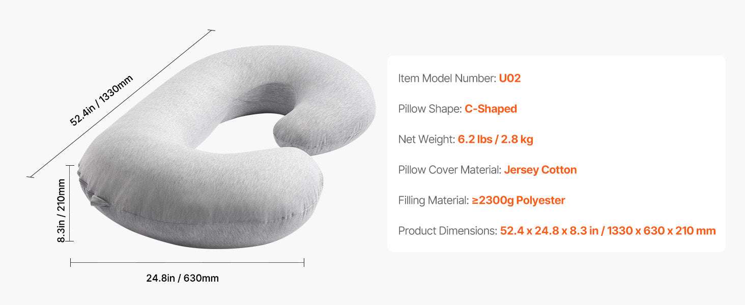 Full Body Pregnancy Pillow with Washable Cover for Better Sleep - Image 14