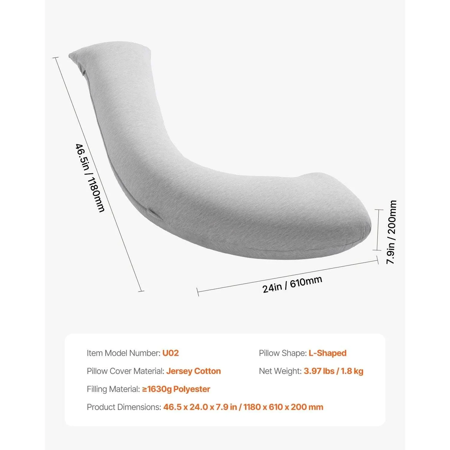 Full Body Pregnancy Pillow with Washable Cover for Better Sleep - Image 16