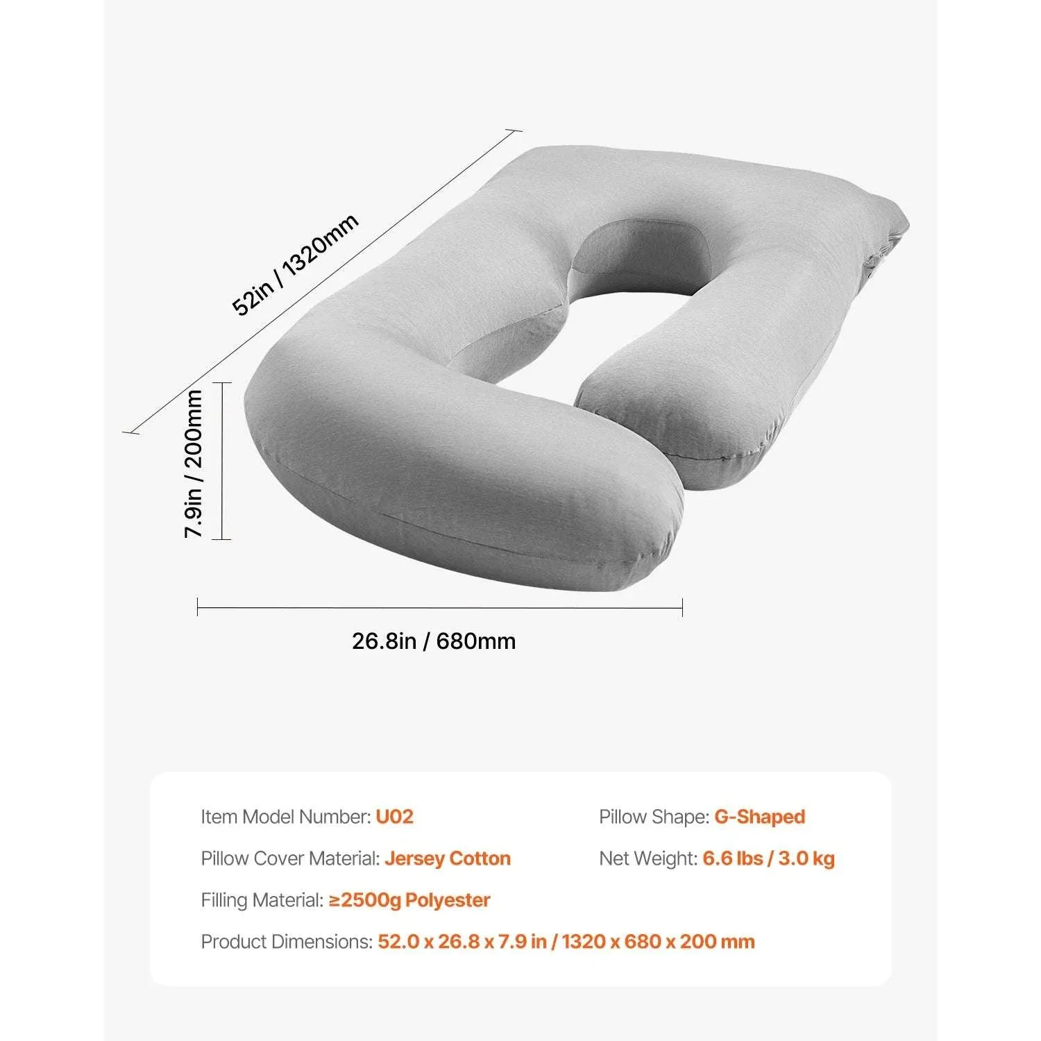Full Body Pregnancy Pillow with Washable Cover for Better Sleep - Image 17