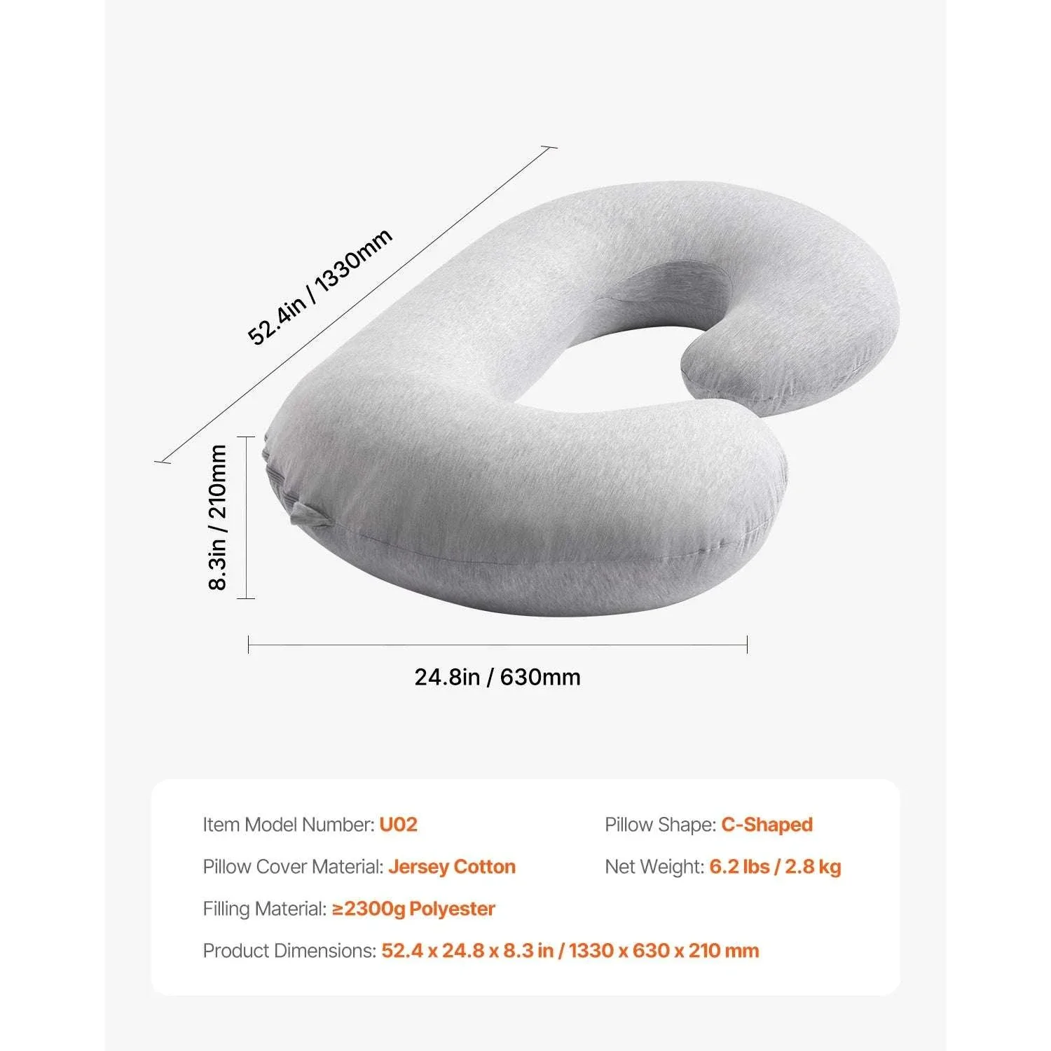 Full Body Pregnancy Pillow with Washable Cover for Better Sleep - Image 18