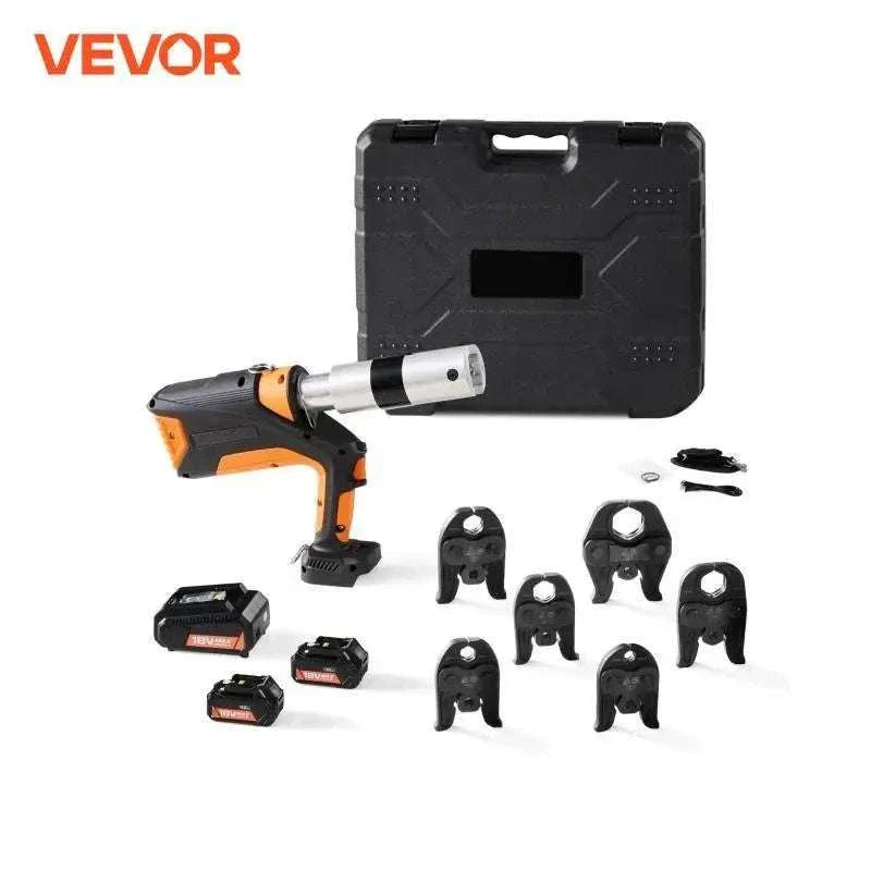 18V Electric Pipe Press Tool Kit with 6 Jaws for Copper, PEX & Steel