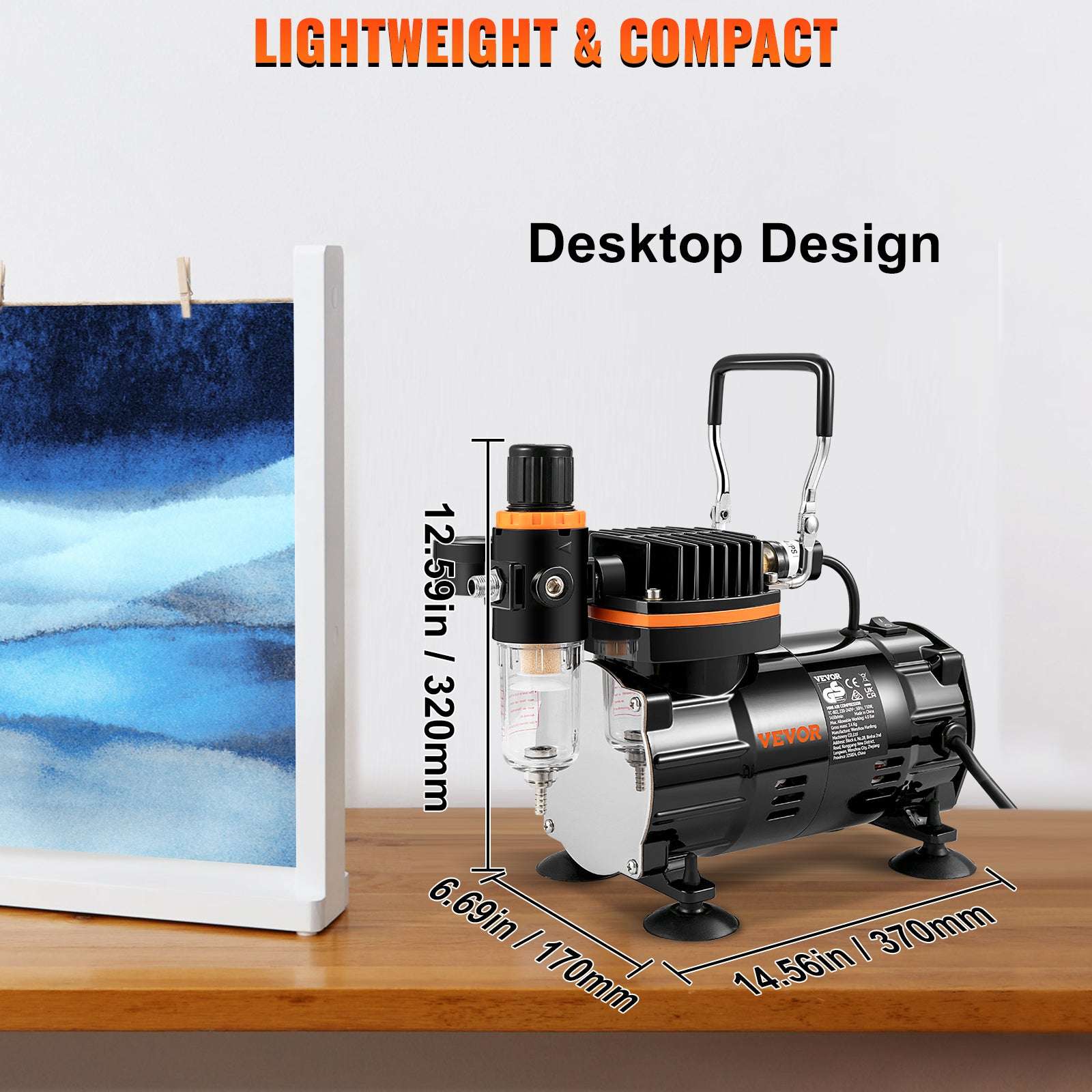 Dual-Action Airbrush Kit 120W Electric Spray Gun with Compressor - Image 10