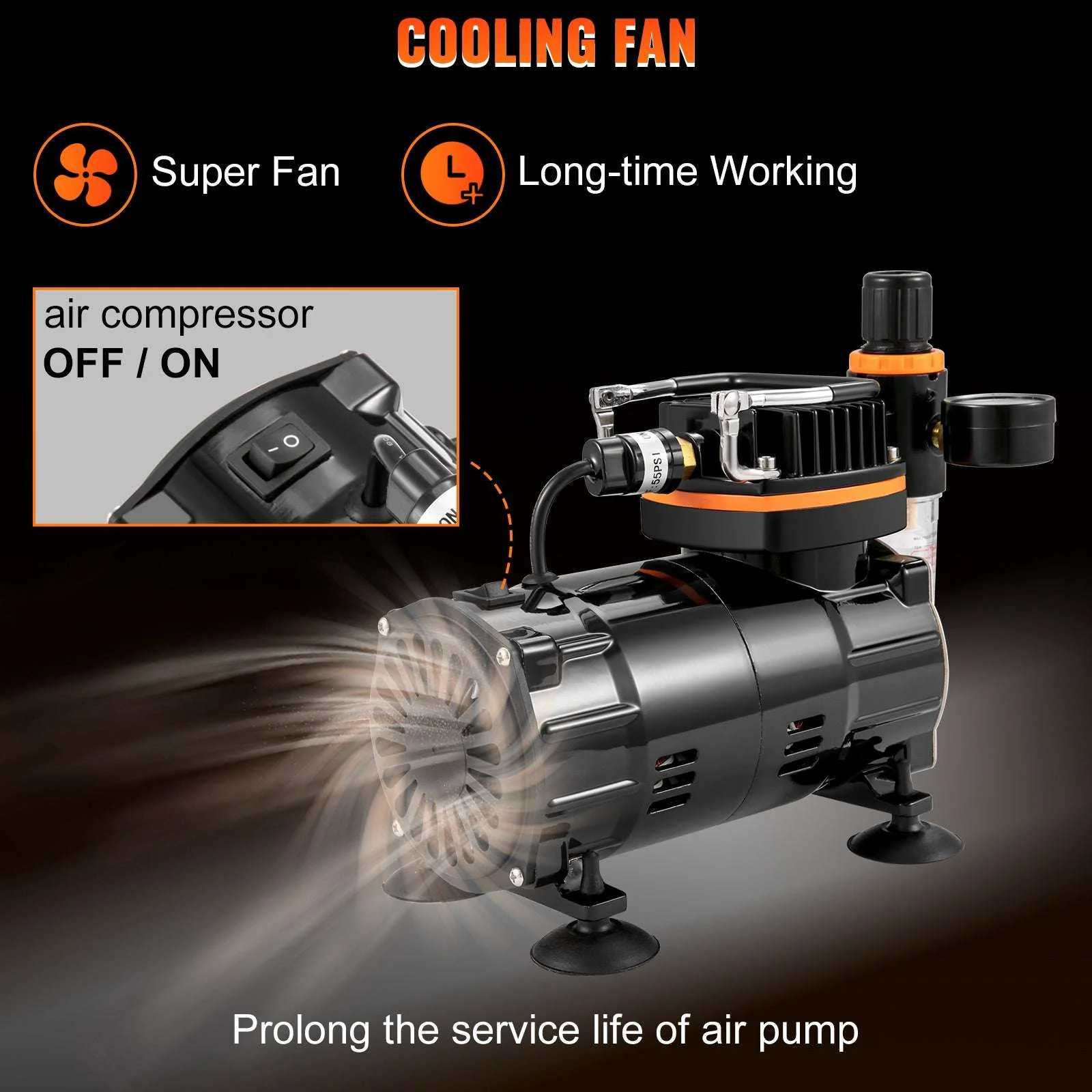 Dual-Action Airbrush Kit 120W Electric Spray Gun with Compressor - Image 11
