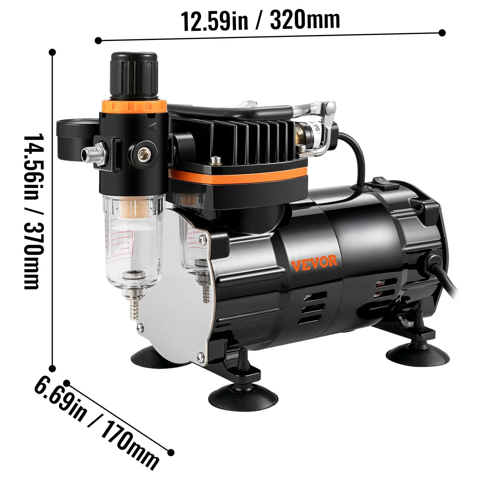 Dual-Action Airbrush Kit 120W Electric Spray Gun with Compressor - Image 16
