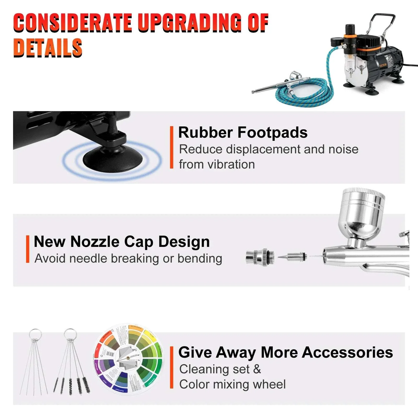 120W Dual-Action Airbrush Kit with Compressor for Art, Nails & DIY - Image 3