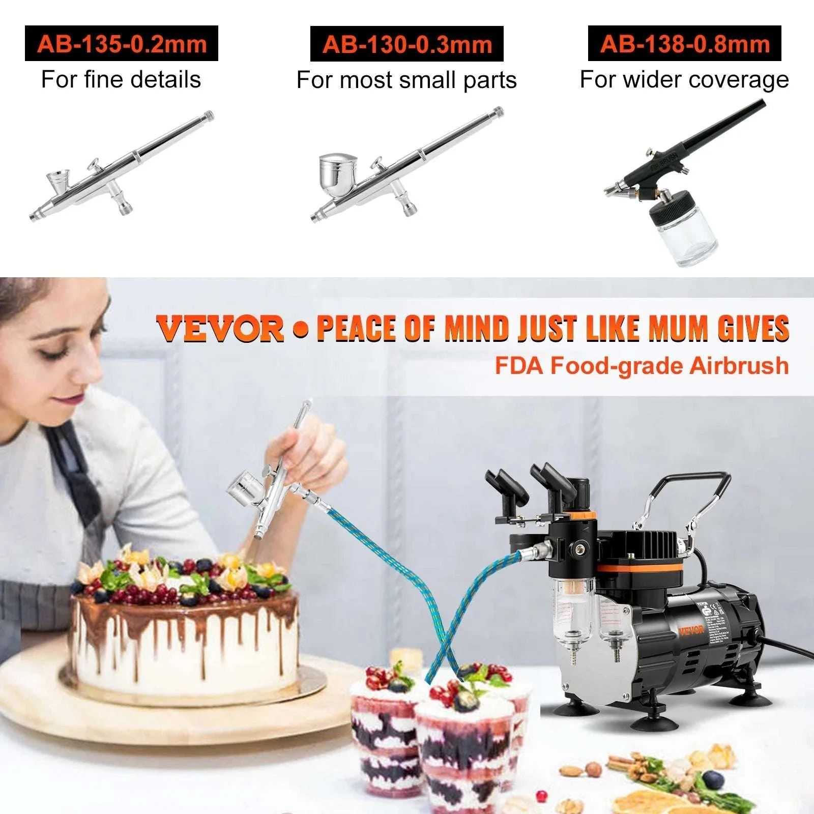 120W Dual-Action Airbrush Kit with Compressor for Art, Nails & DIY - Image 5