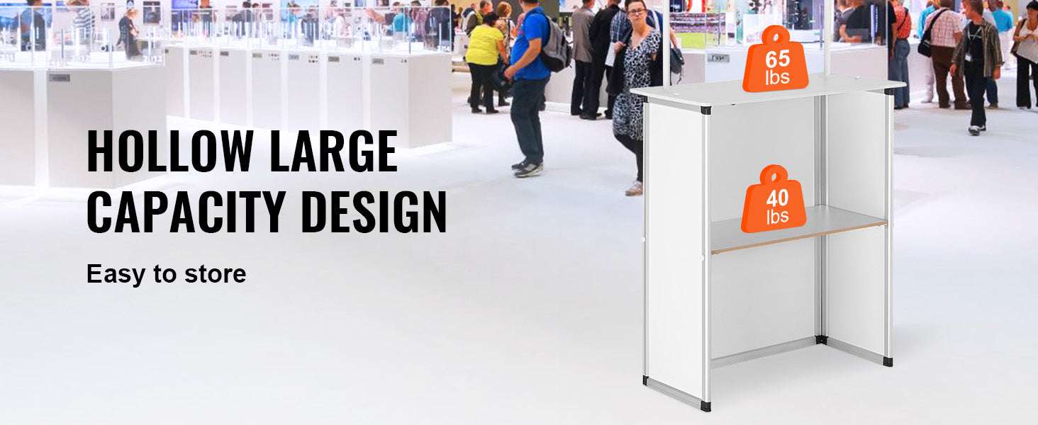Portable Trade Show Counter Table with Shelf and Display Panel - Image 9