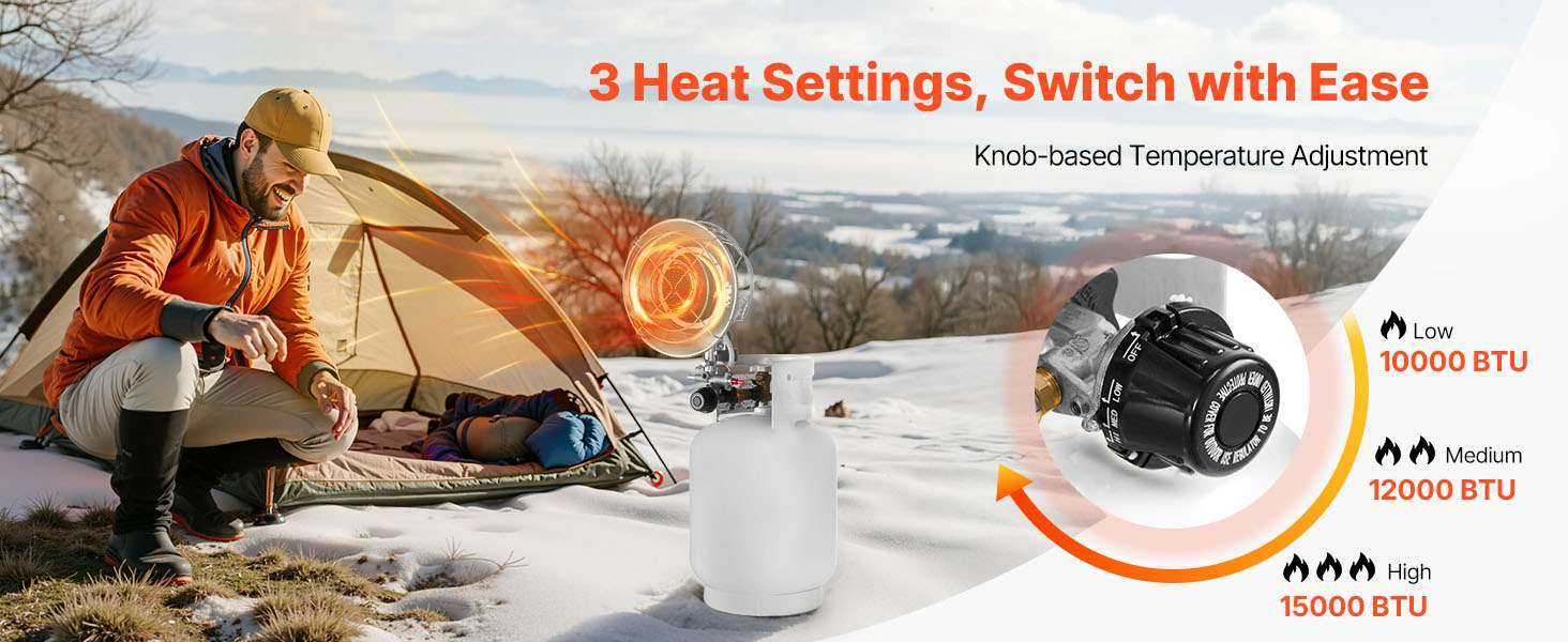 15000 BTU Propane Tank Top Heater with 180° Infrared Heat - Image 9
