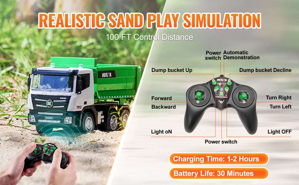 RC Dump Truck Toy 9-Channel Remote Control Construction Vehicle - Image 11