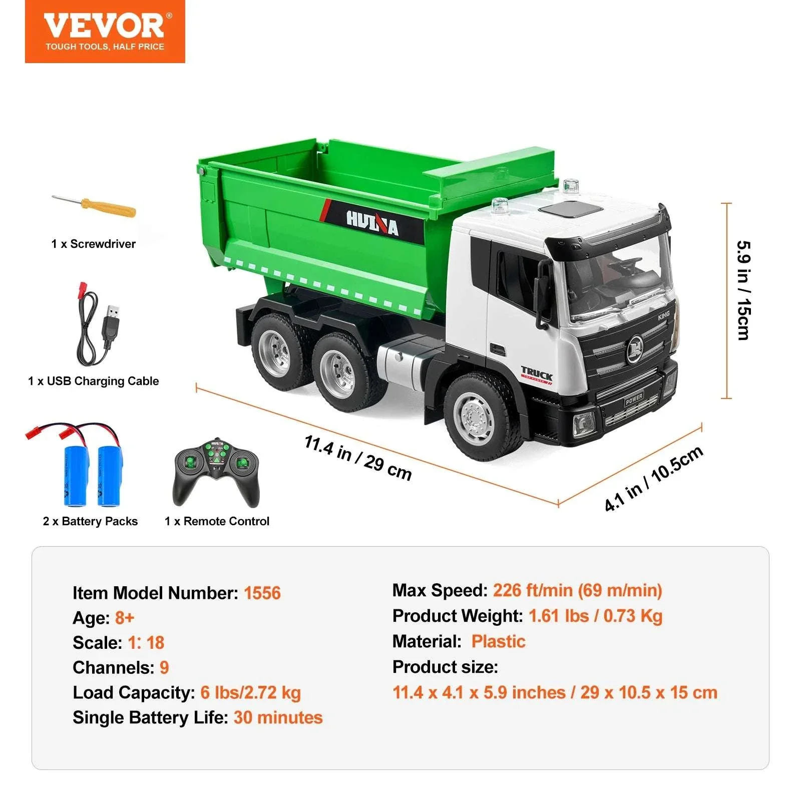 RC Dump Truck Toy 9-Channel Remote Control Construction Vehicle - Image 14