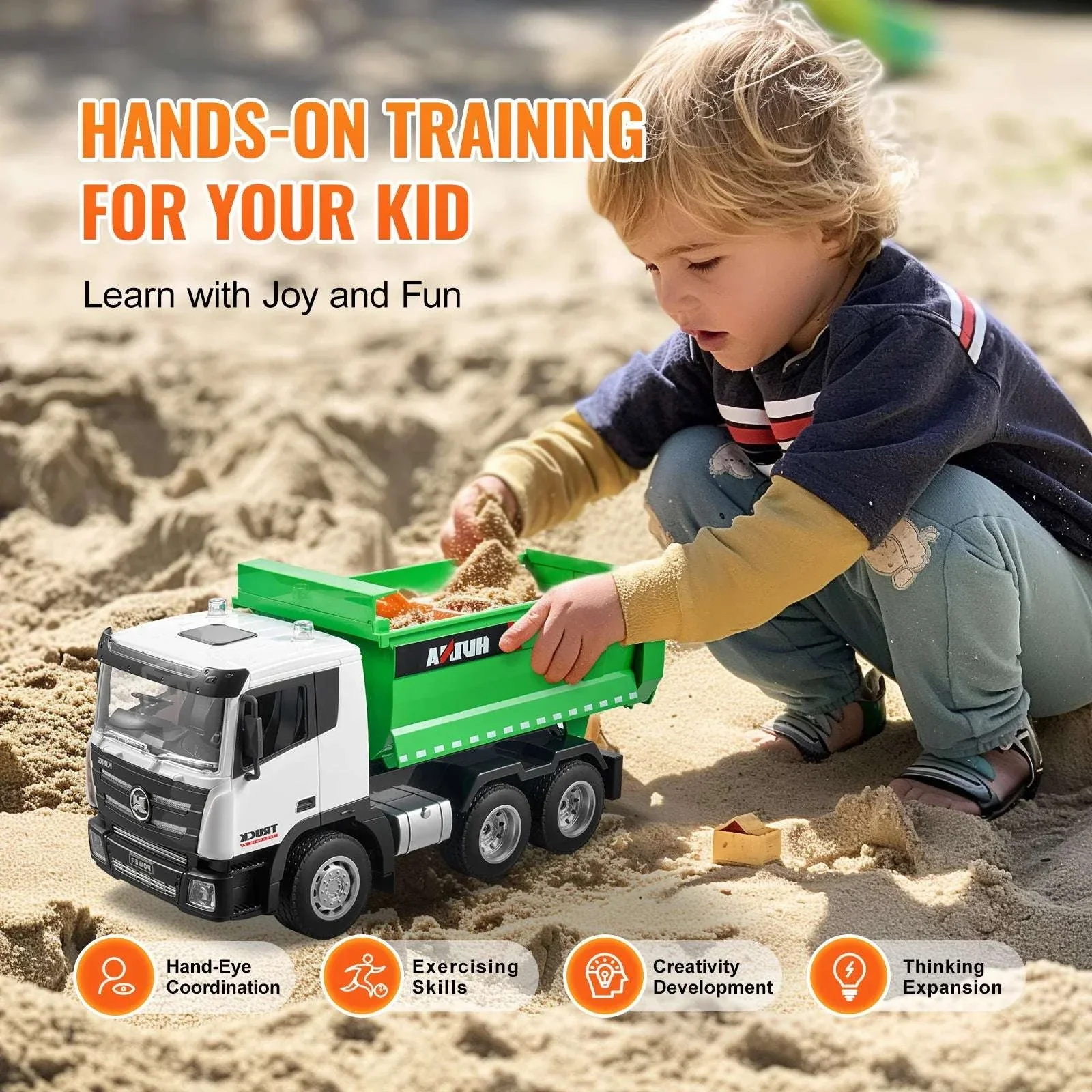 RC Dump Truck Toy 9-Channel Remote Control Construction Vehicle - Image 6