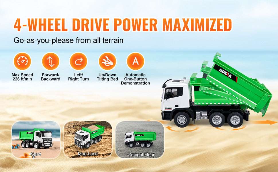 RC Dump Truck Toy 9-Channel Remote Control Construction Vehicle - Image 9
