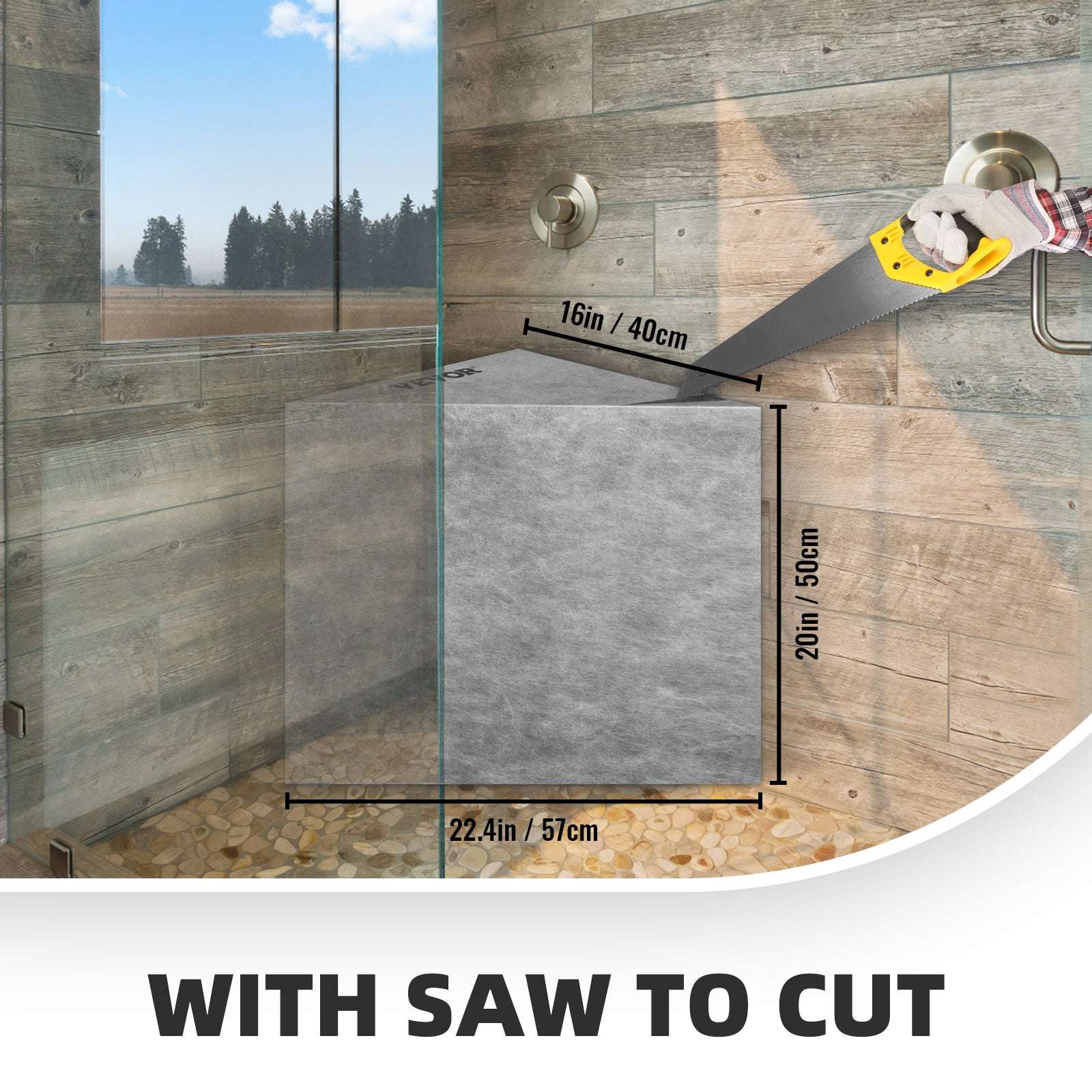 Corner Tile Shower Seat 22.4" Waterproof Bench 440lb Capacity - Image 13