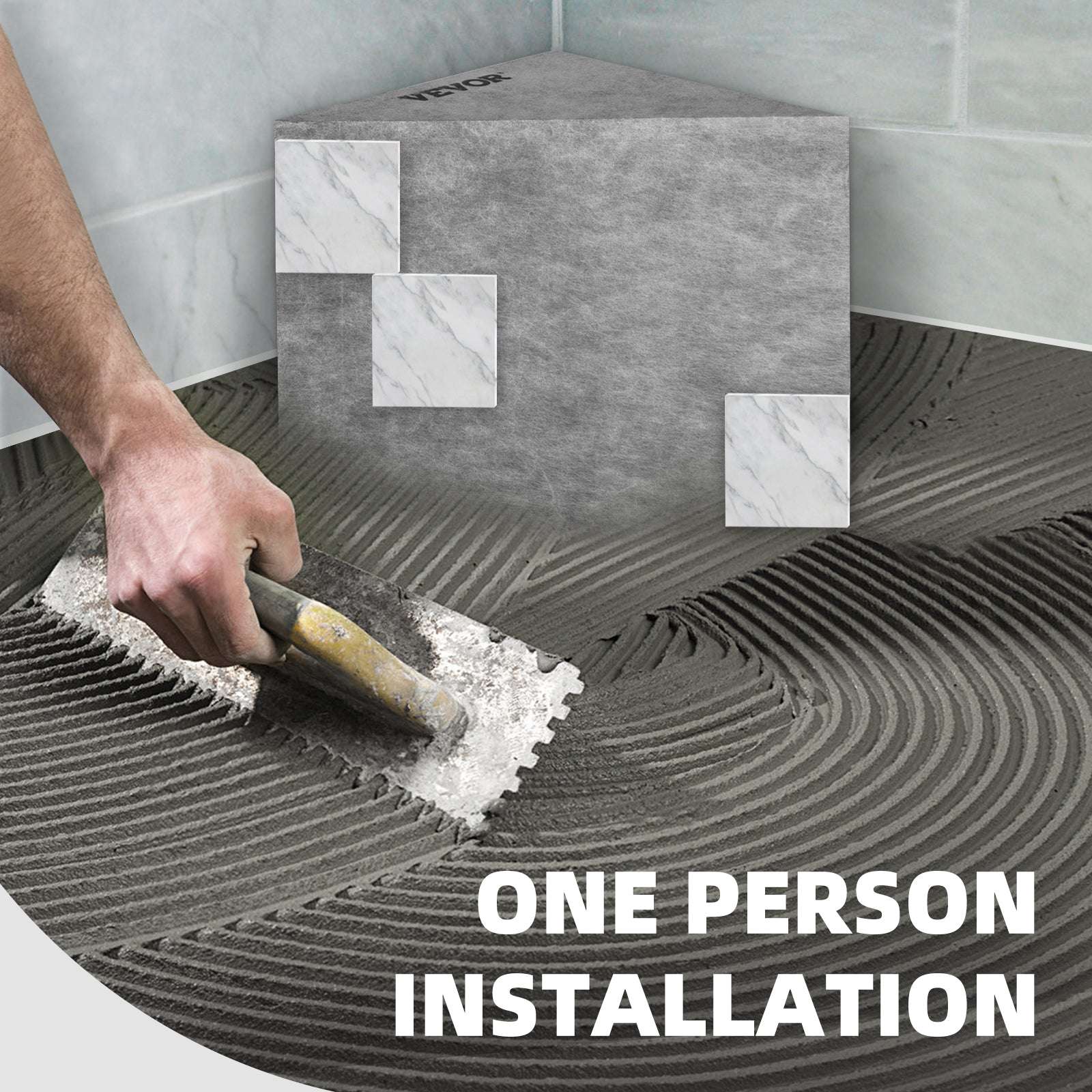 Corner Tile Shower Seat 22.4" Waterproof Bench 440lb Capacity - Image 15