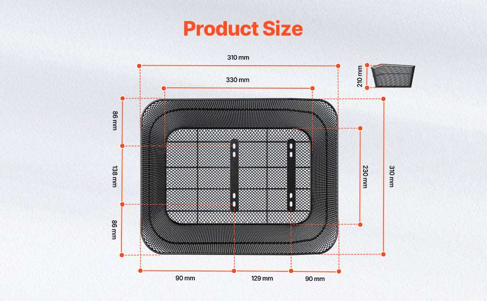 Rear Bike Basket with Waterproof Cover – 50 lbs Capacity Rack Mount - Image 11